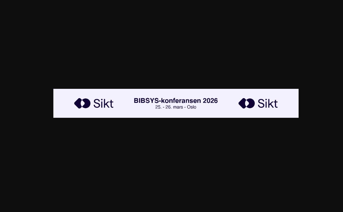banner svart: Bibsys-konfernanse 2026. 25.-26. mars Oslo Sikt